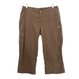 THE NORTH FACE 100% Nylon Ripstop Cropped Cargo Hiking Pants Brown Size 8